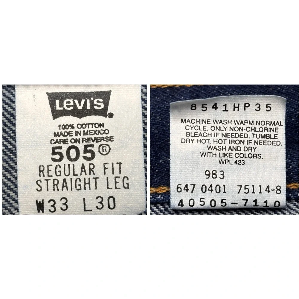 Vintage Levi's 505 Jeans Men's 33x30 Blue Dark Denim Cotton Regular Straight Y2K